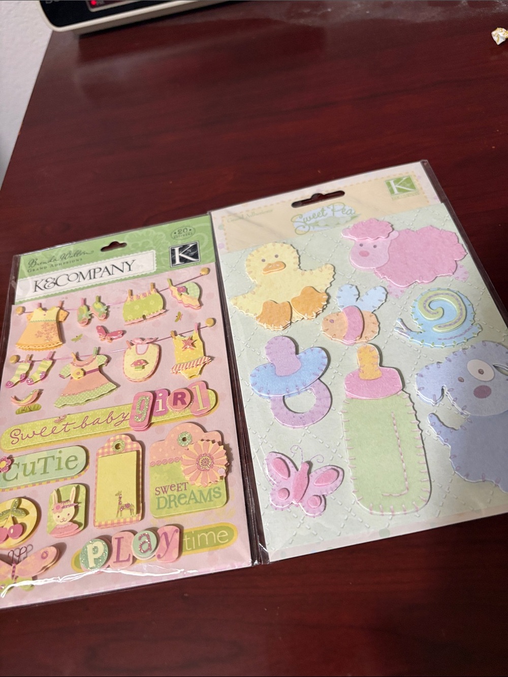 K & Company Baby Girl Scrapbook Sticker, Baby Sticker